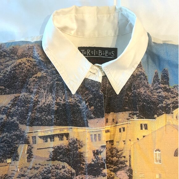Tribes for Her Vintage Abstract Print Button-Down Shirt - Large - Picture 3 of 4